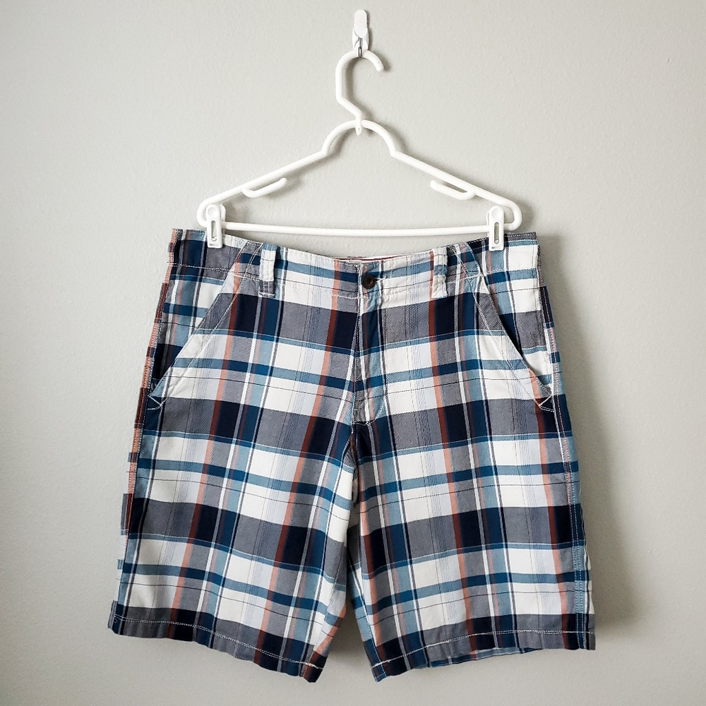 Route 66 Plaid Cotton Flat Front Shorts Size 36